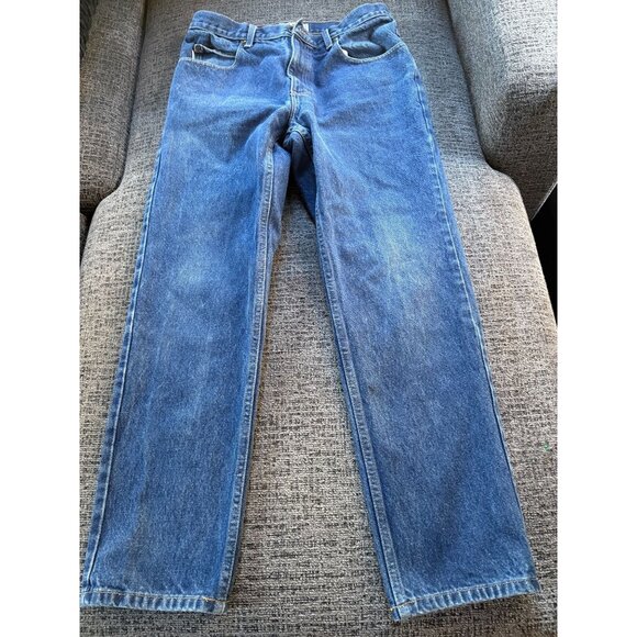 LL Bean Classic Fit Blue Jeans 100% Cotton Palisade Wash Straight Leg Deni - Picture 1 of 8